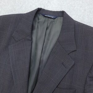 Vintage Burberrys Blazer Mens 41R Gray Plaid Wool Sport Coat Landons 90s Jacket‎